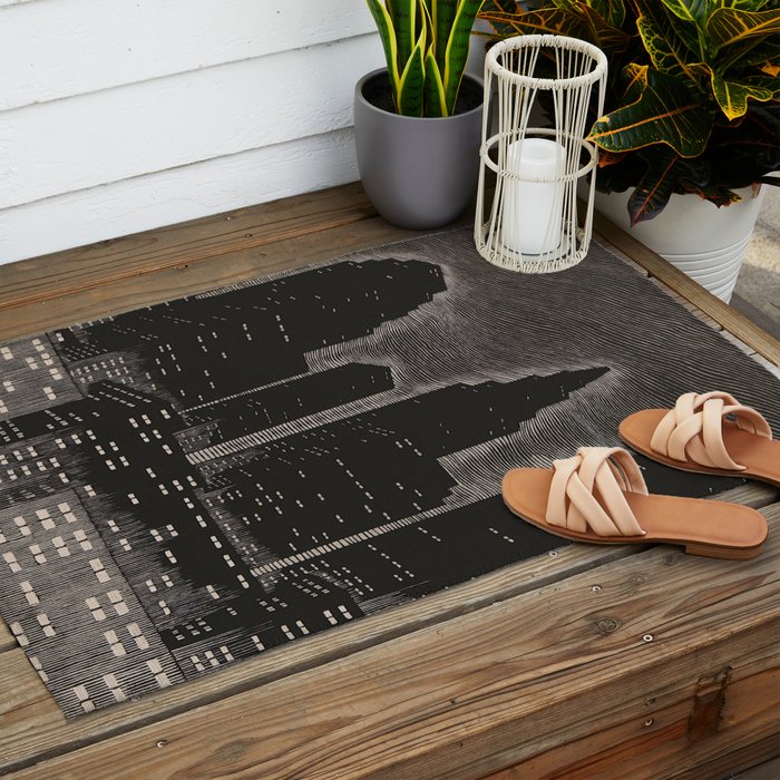 Gothic CityScape Outdoor Rug Gallery Image 2