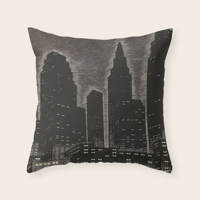 Gothic CityScape Throw Pillow Gallery Image 6