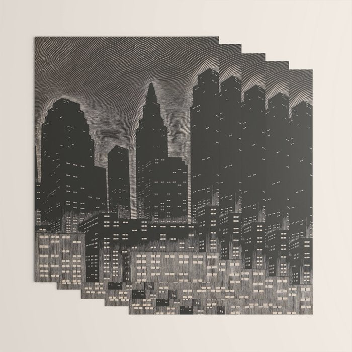 Gothic CityScape Wrapping Paper Gallery Image 3