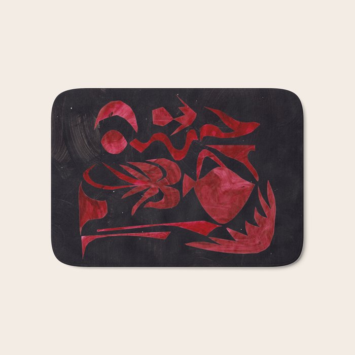 Crimson Dream In Black Bath Mat Gallery Image 1