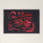 Crimson Dream In Black Welcome Mat Gallery Image 1