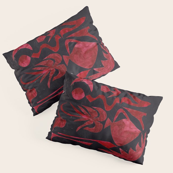 Crimson Dream In Black Pillow Sham Gallery Image 1