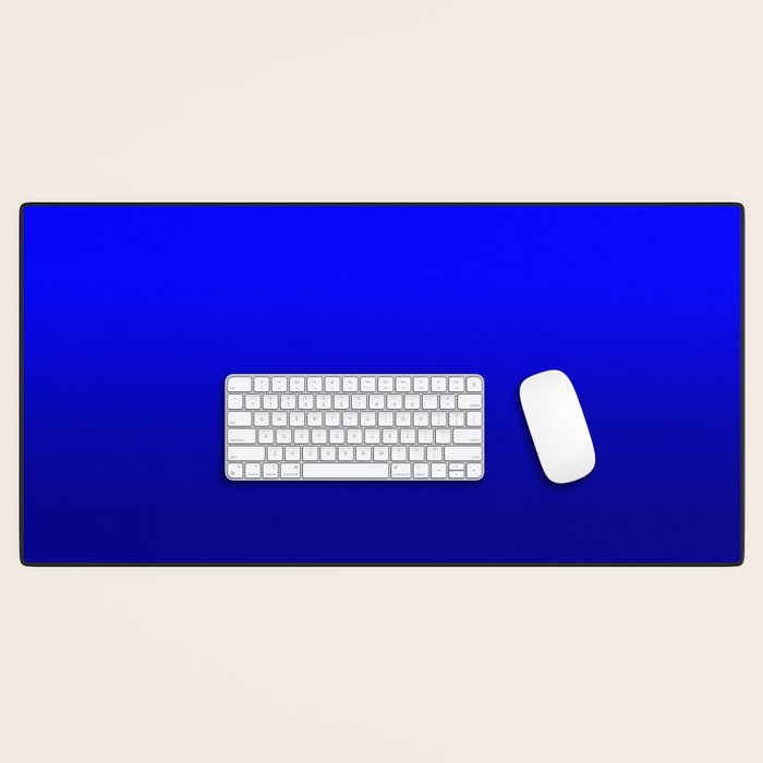 Bright Cobalt and Dark Blue Ombre Desk Mat Gallery Image 1