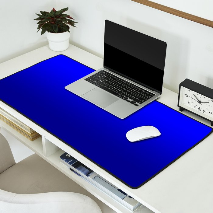 Bright Cobalt and Dark Blue Ombre Desk Mat Gallery Image 2