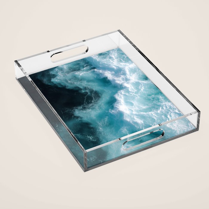 Breaking Waves - Aerial Ocean Print Acrylic Tray Gallery Image 1