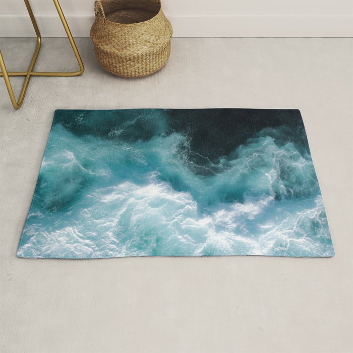 Breaking Waves - Aerial Ocean Print Rug Gallery Image 1