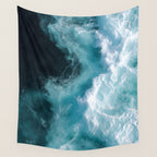 Breaking Waves - Aerial Ocean Print Wall Tapestry Gallery Image 4