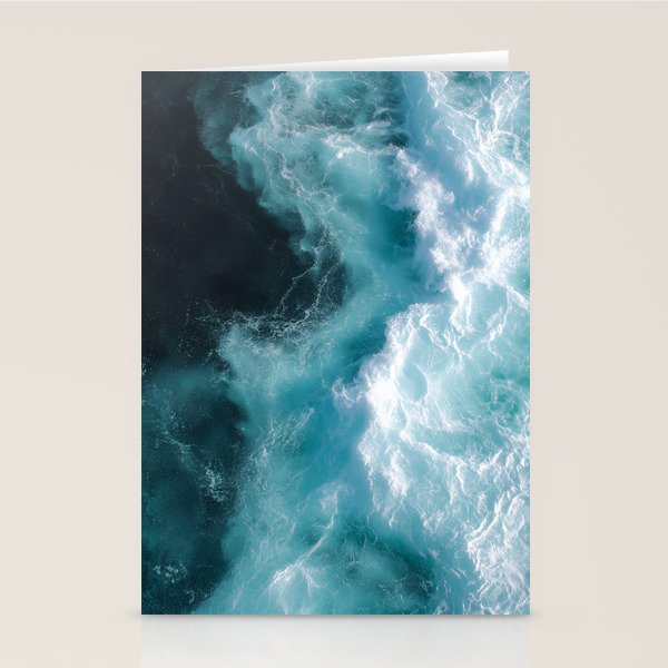 Breaking Waves - Aerial Ocean Print Stationery Card Gallery Image 1