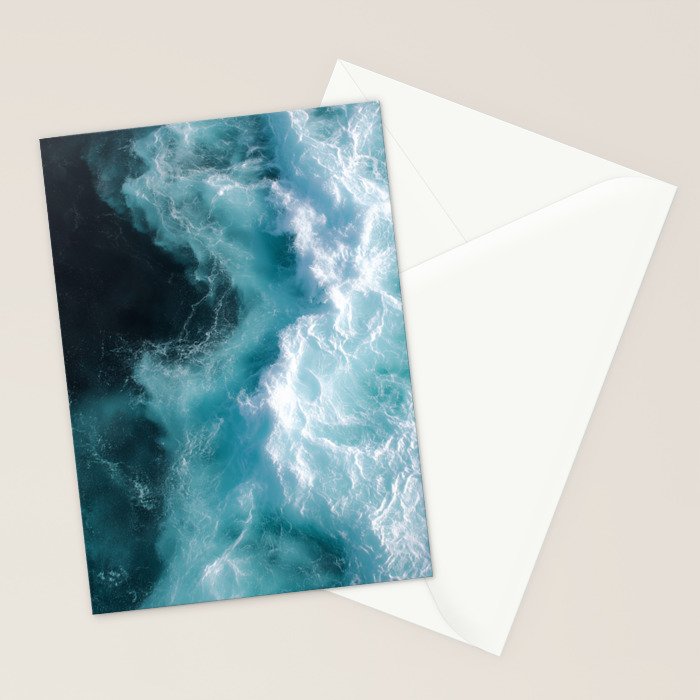 Breaking Waves - Aerial Ocean Print Stationery Card Gallery Image 2