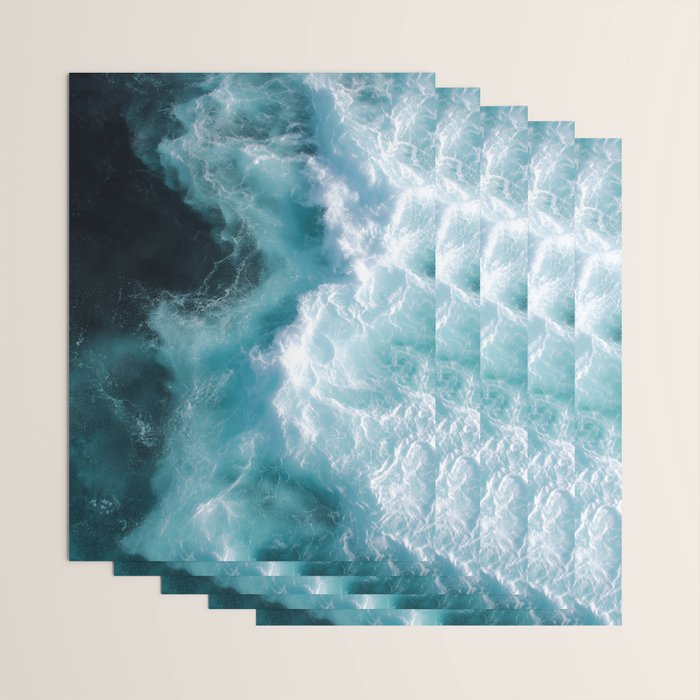 Breaking Waves - Aerial Ocean Print Wrapping Paper Gallery Image 3