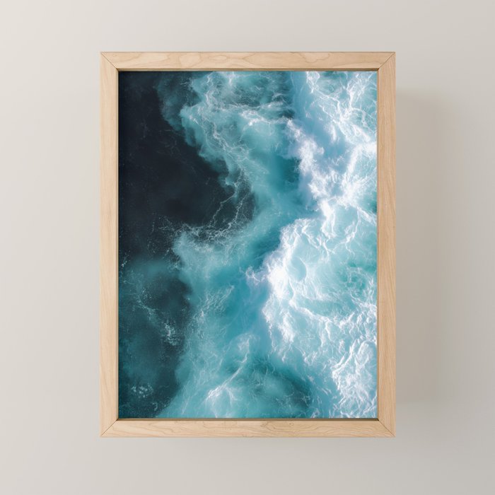 Breaking Waves - Aerial Ocean Print Mini Art Print Gallery Image 1