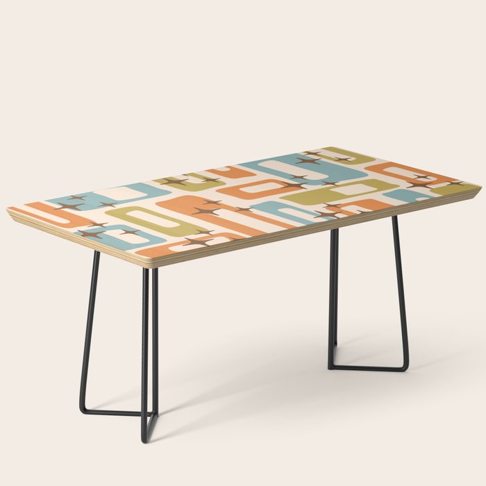Mid Century Modern Style 922 Orange Green Blue Coffee Table Gallery Image 1