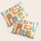 Mid Century Modern Style 922 Orange Green Blue Pillow Sham Gallery Image 3