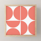 Mid Century Modern Living Coral Square Mini Art Print Gallery Image 1