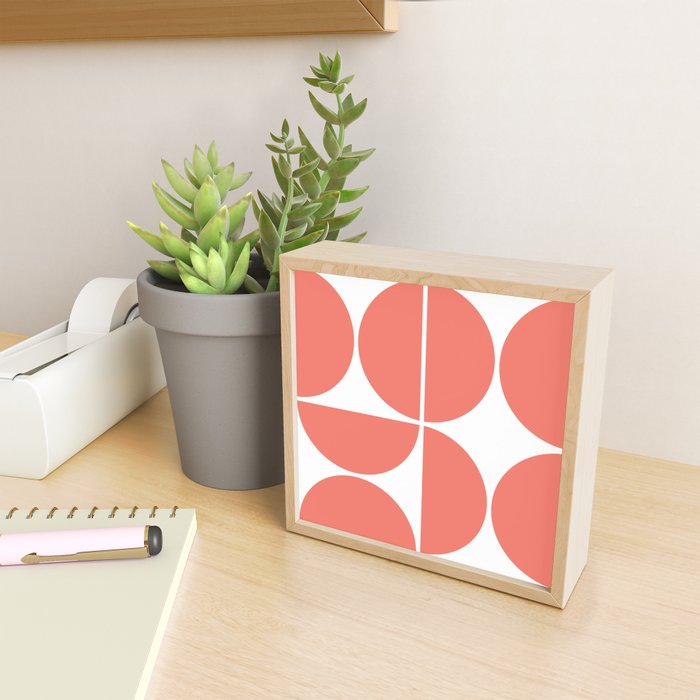 Mid Century Modern Living Coral Square Mini Art Print Gallery Image 2