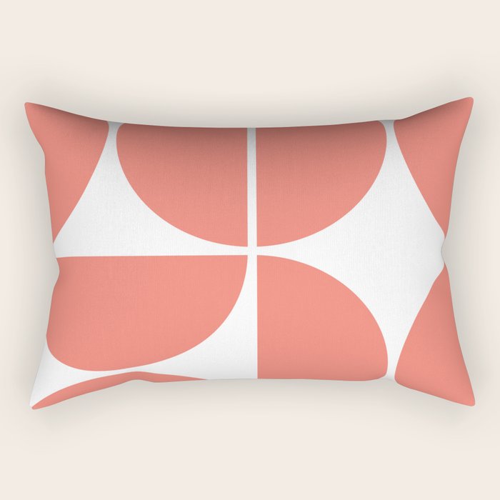 Mid Century Modern Living Coral Square Rectangular Pillow Gallery Image 2