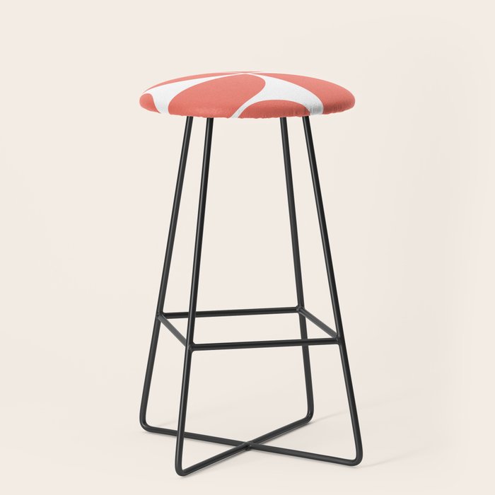 Mid Century Modern Living Coral Square Stool Gallery Image 1