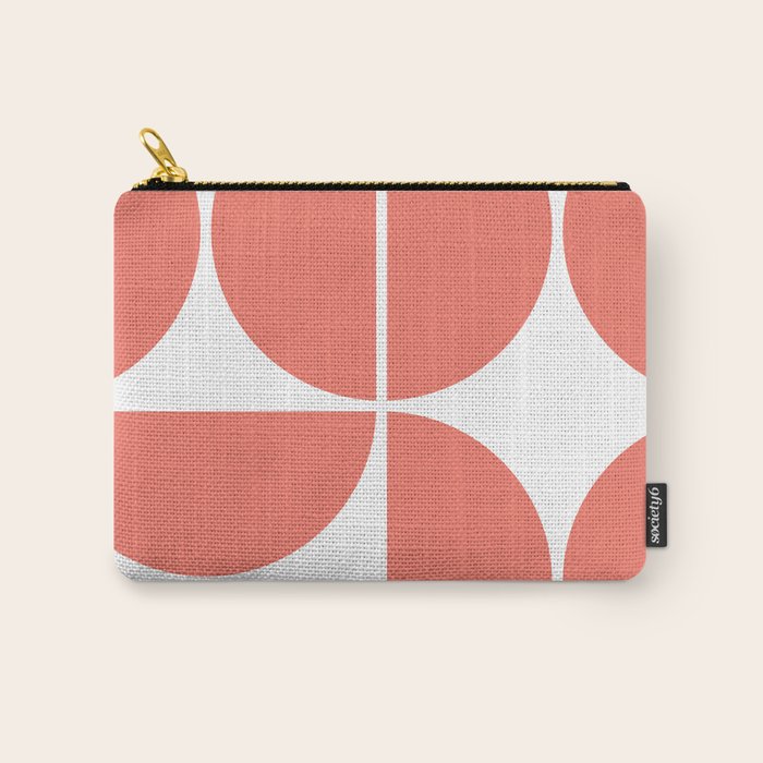 Mid Century Modern Living Coral Square Carry All Pouch Gallery Image 1