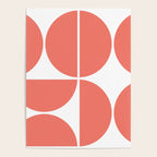 Mid Century Modern Living Coral Square Poster Gallery Image 4