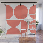 Mid Century Modern Living Coral Square Wall Mural Gallery Image 1