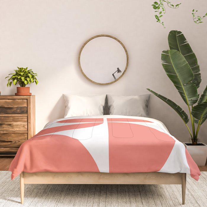 Mid Century Modern Living Coral Square Comforter Gallery Image 3