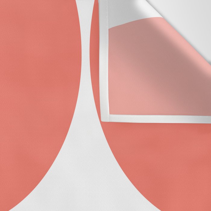 Mid Century Modern Living Coral Square Wall Tapestry Gallery Image 3