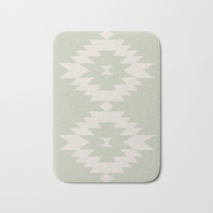 Southwestern Minimalism - Neutral Sage Green Bath Mat Gallery Image 1