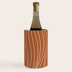 Terra Waves Abstract Minimalist Line Pattern in Clay and Putty Wine Chiller Gallery Image 3
