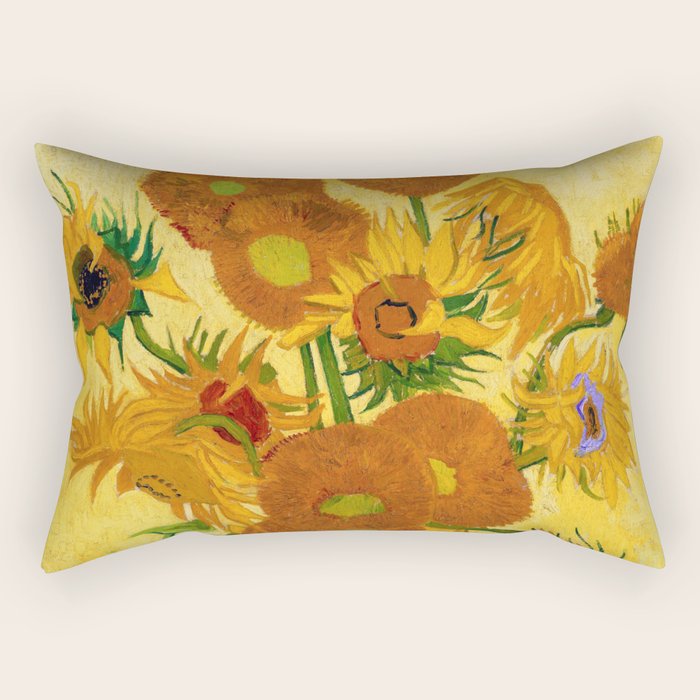 Sunflowers by Van Gogh Rectangular Pillow Gallery Image 1