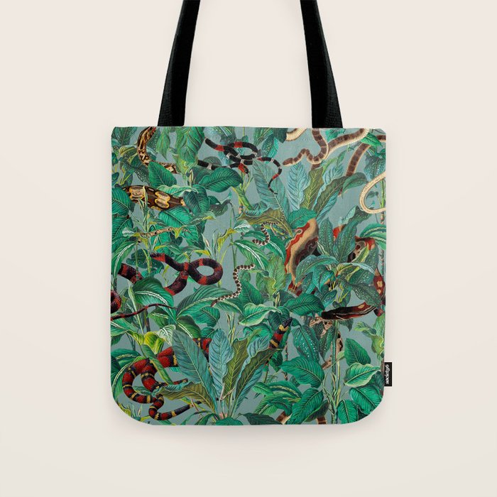 Leaf and Snake pattern Tote Bag Gallery Image 1