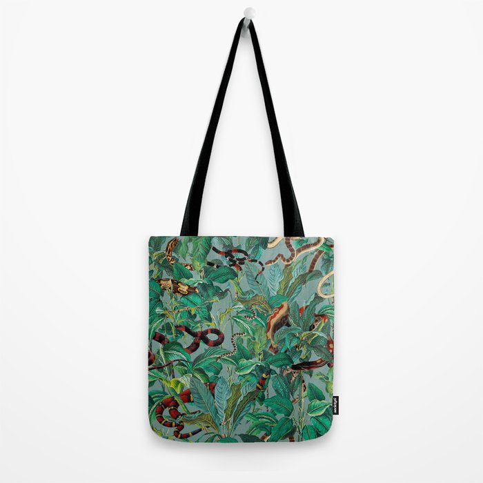 Leaf and Snake pattern Tote Bag Gallery Image 2