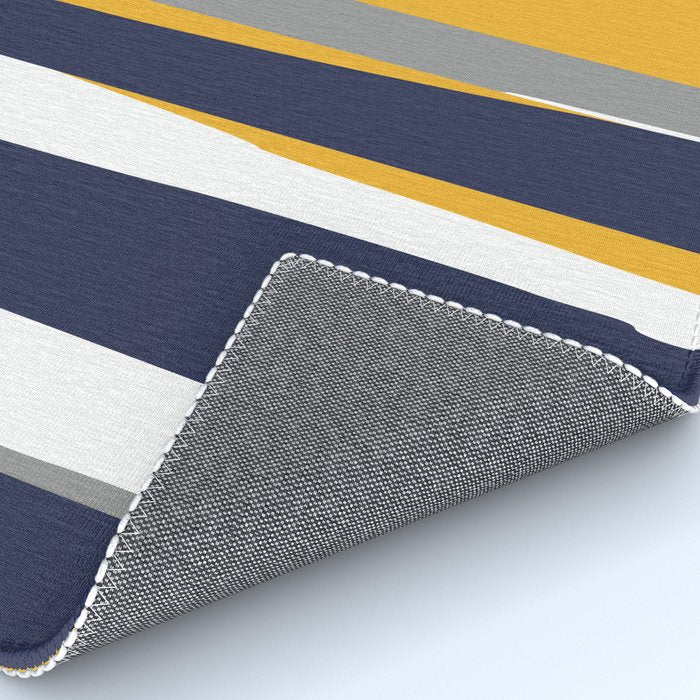 Stripes Abstract, Yellow, Grey, Navy Rug Gallery Image 4