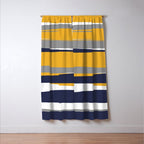Stripes Abstract, Yellow, Grey, Navy Window Curtain Gallery Image 3