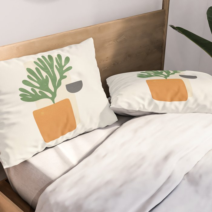 Bronze Vase & Leaves: Matisse Edition | Mid Century Series Pillow Sham Gallery Image 2