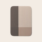 Color Block Line Abstract LXXXI Mocha Coffee Bath Mat Gallery Image 1