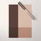 Color Block Line Abstract LXXXI Mocha Coffee Wrapping Paper Gallery Image 1