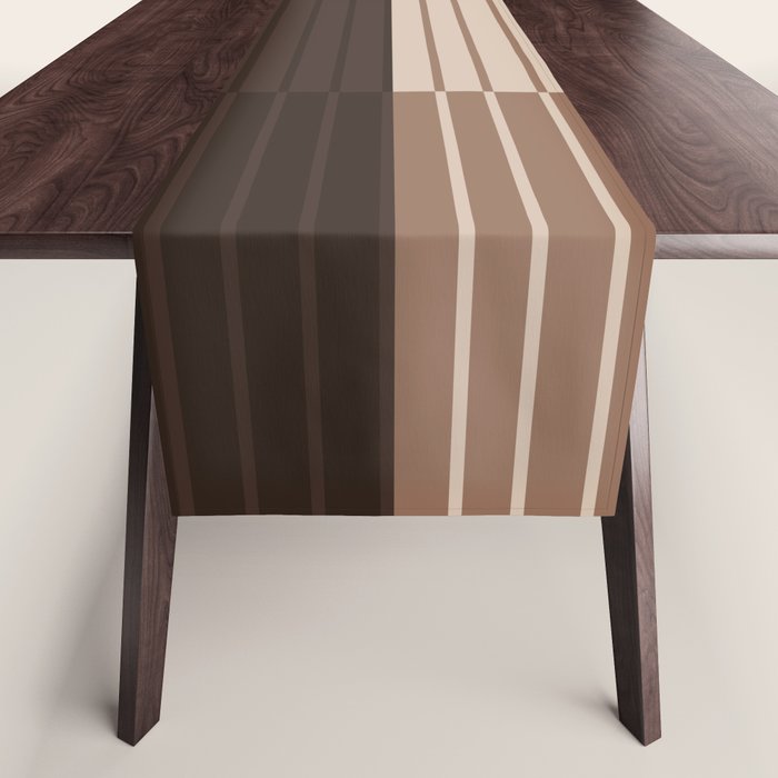 Color Block Line Abstract LXXXI Mocha Coffee Table Runner Gallery Image 1