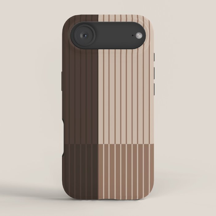 Color Block Line Abstract LXXXI Mocha Coffee iPhone Case Gallery Image 2
