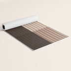 Color Block Line Abstract LXXXI Mocha Coffee Yoga Mat Gallery Image 2