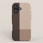 Color Block Line Abstract LXXXI Mocha Coffee iPhone Case Gallery Image 1