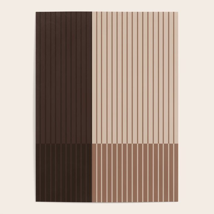 Color Block Line Abstract LXXXI Mocha Coffee Poster Gallery Image 4