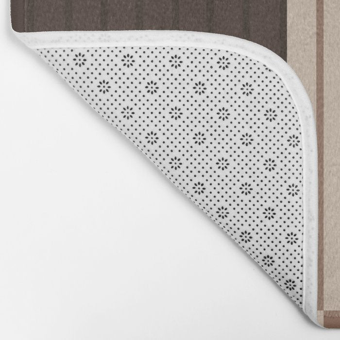 Color Block Line Abstract LXXXI Mocha Coffee Bath Mat Gallery Image 2