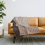 Color Block Line Abstract LXXXI Mocha Coffee Throw Blanket Gallery Image 1