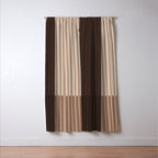 Color Block Line Abstract LXXXI Mocha Coffee Window Curtain Gallery Image 3