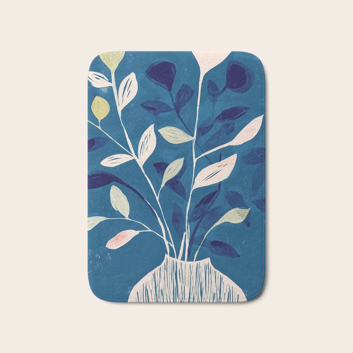 Flowers in a White Vase Bath Mat Gallery Image 1