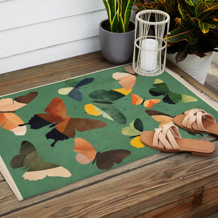 Beautiful Butterflies 6 Outdoor Rug Gallery Image 2