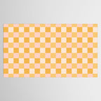 Yellow and peachy pink checks Tablecloth Gallery Image 2