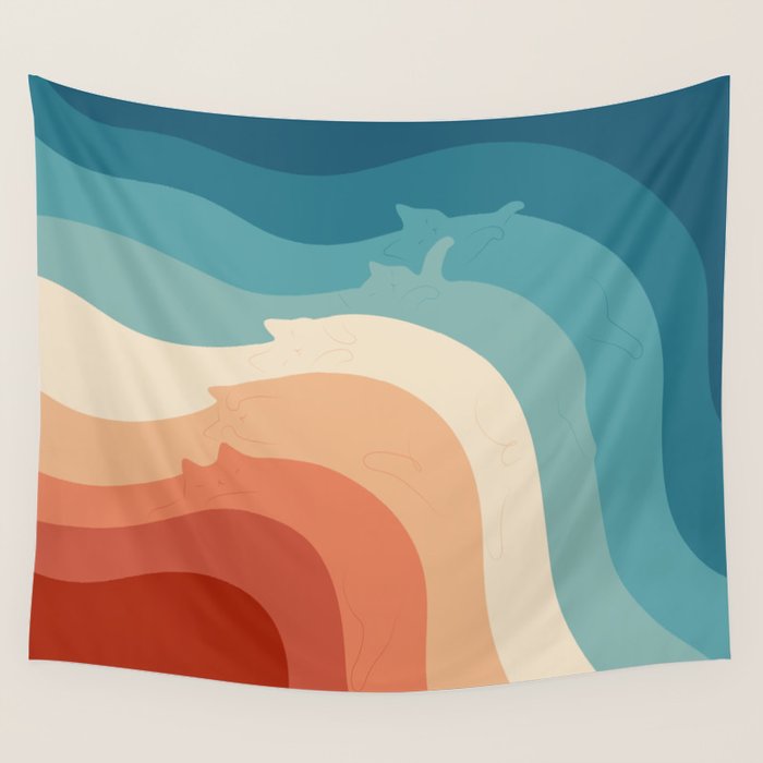 Cat Landscape 163 Wall Tapestry Gallery Image 1