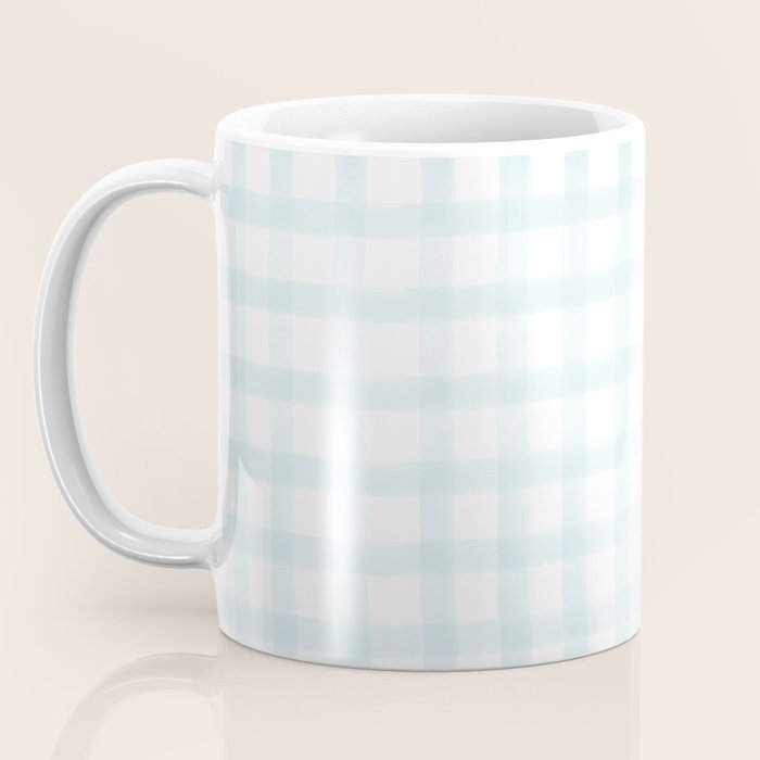 Light Blue Gingham Coffee Mug Gallery Image 3