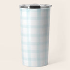 Light Blue Gingham Travel Mug Gallery Image 1